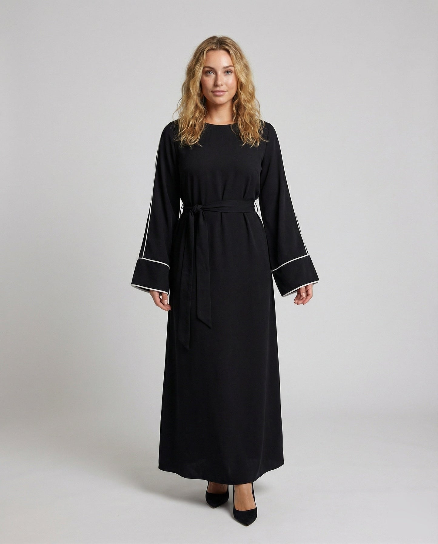 Damen Maxikleid Elegantes Langkleid mit Schleife - Norvielle