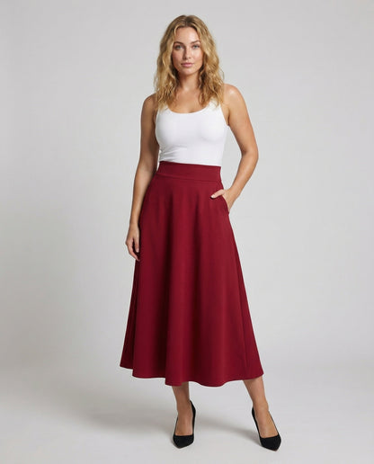 Damen Maxirock Tellerstil Elegant Schwarz - Norvielle