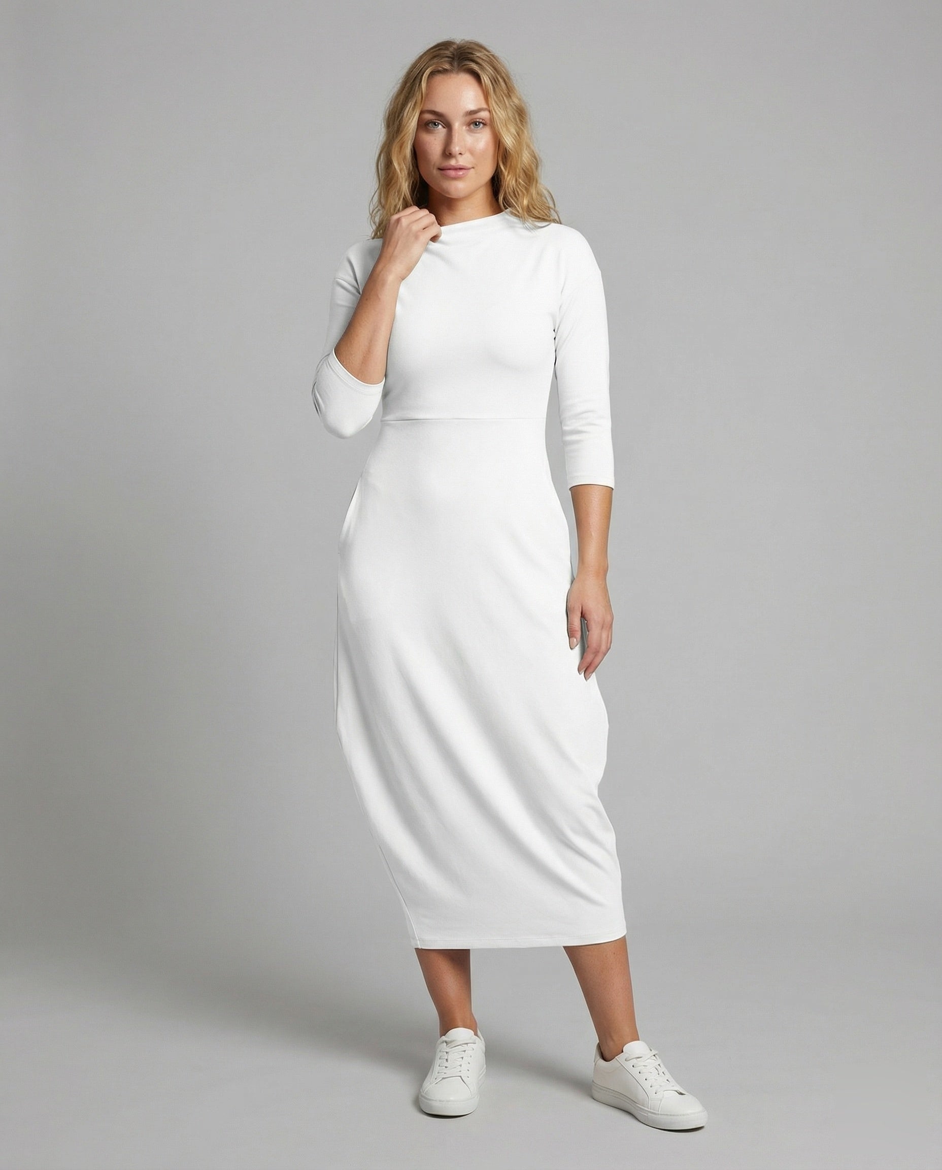 Damen Midikleid Drapé-Rock Elegant - Norvielle