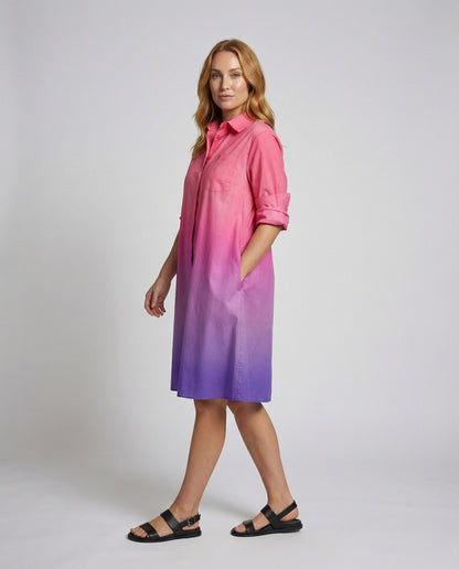 Hemdjacke Damen A-Linie Stehkragen mit Seitentaschen - Norvielle