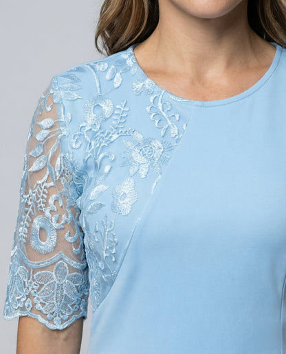 Damen Etuikleid Spitzenapplikation Elegant