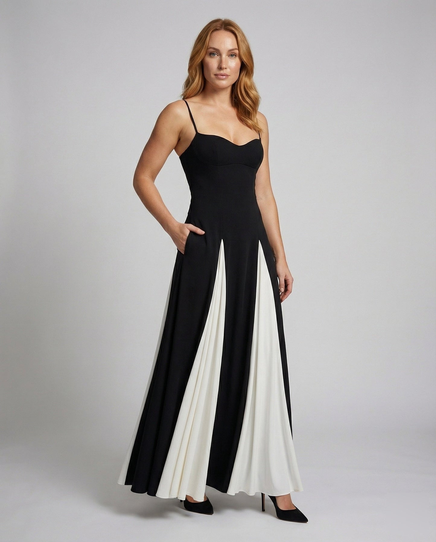 Damen Maxikleid Herzausschnitt Elegantes Kleid - Norvielle