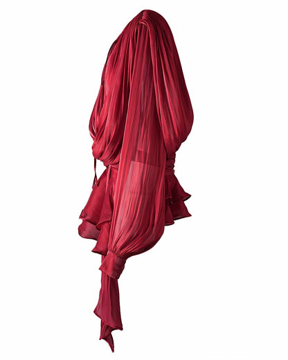 Norvielle Damen Minikleid Rüschen