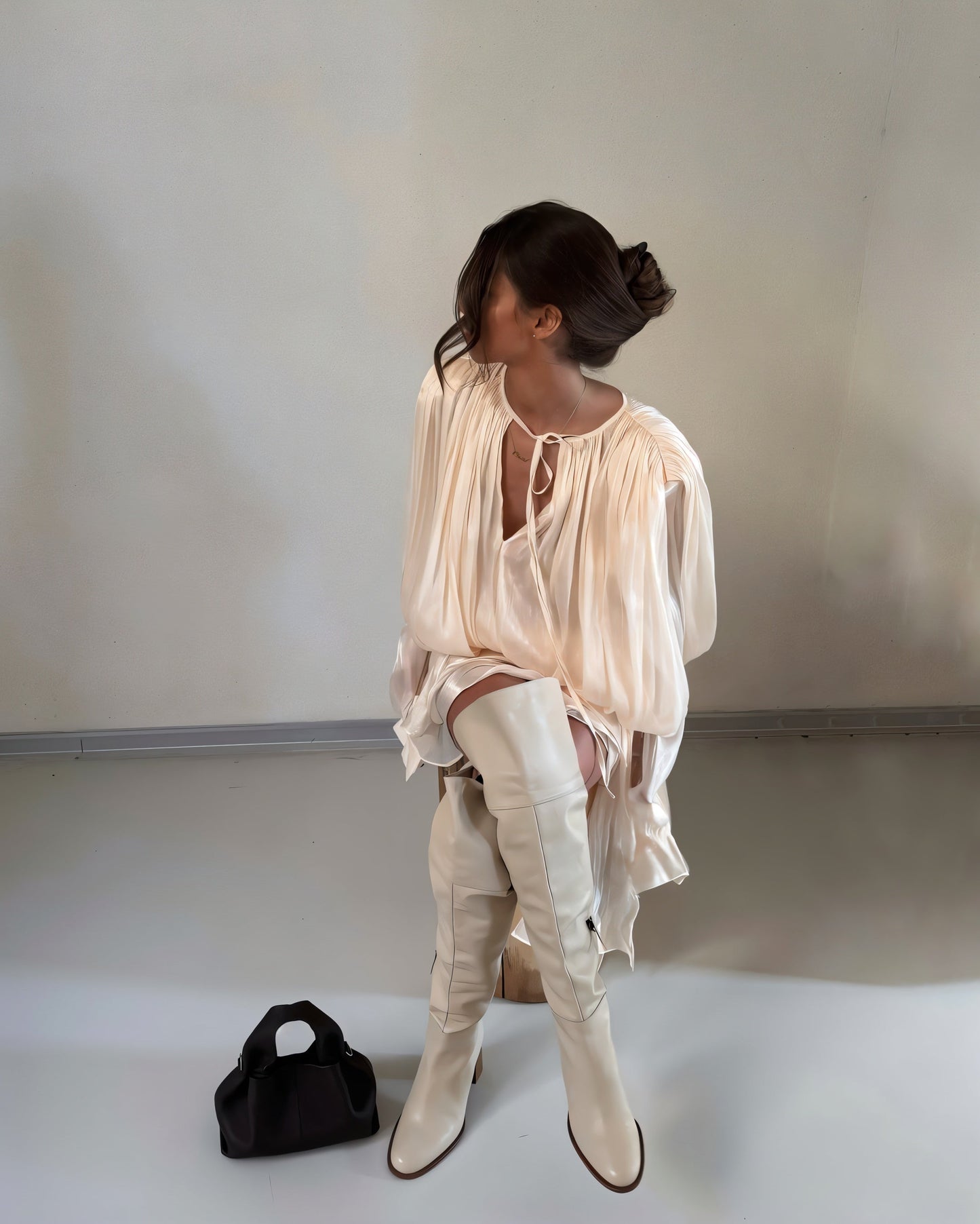 Norvielle Damen Minikleid Rüschen