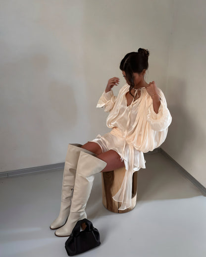 Norvielle Damen Minikleid Rüschen