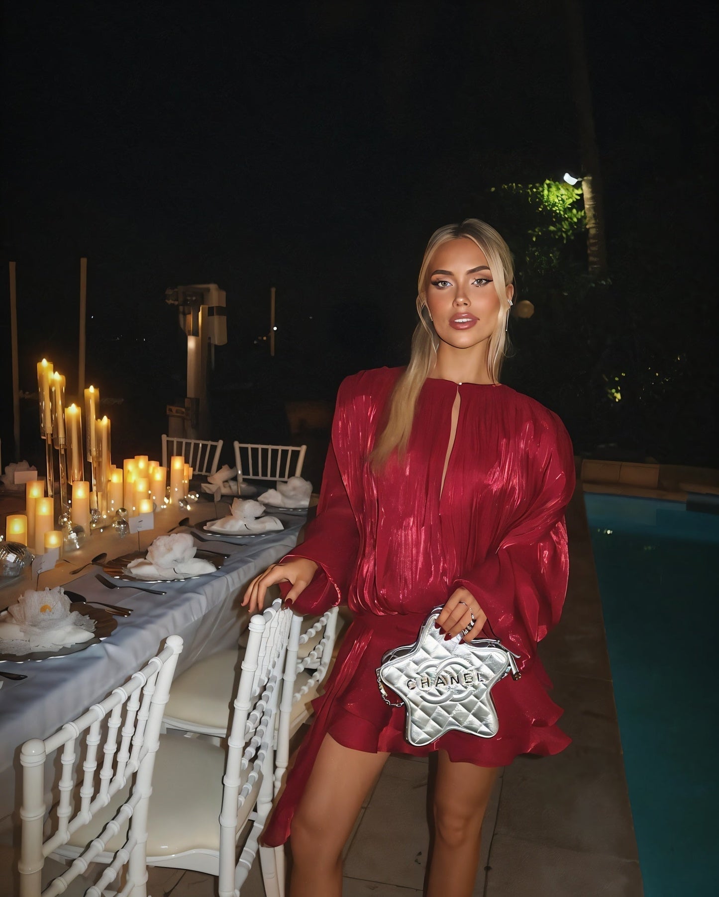 Norvielle Damen Minikleid Rüschen