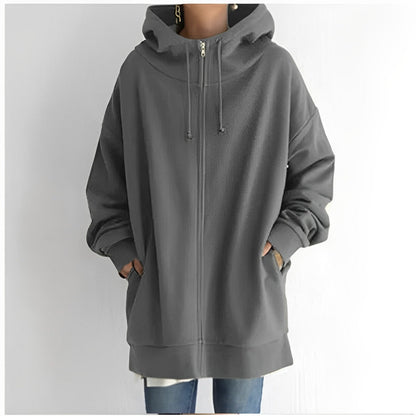 Norvielle Damen Fleece-Hoodie Reißverschluss