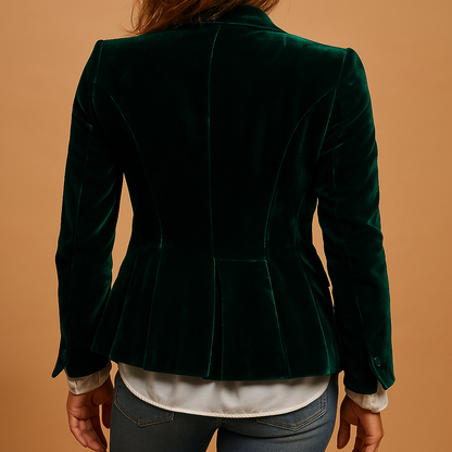 Damen Blazer Schmal Revers Taschen