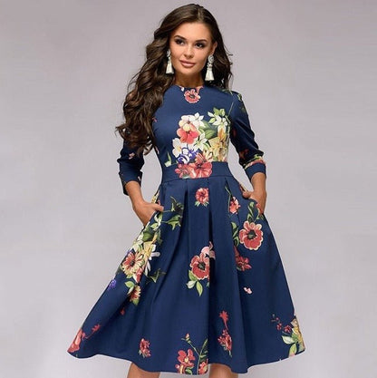 Elegantes Damen Mittellanges Kleid