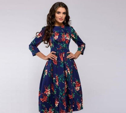 Elegantes Damen Mittellanges Kleid