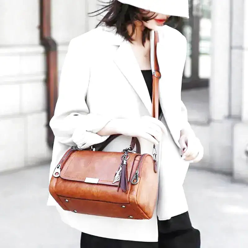 Norvielle Damen Handtasche Weiches Leder Reißverschluss