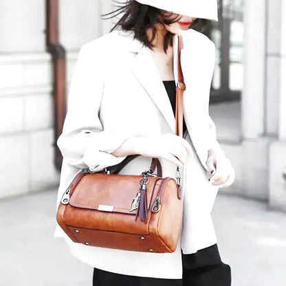 Norvielle Damen Handtasche Weiches Leder Reißverschluss