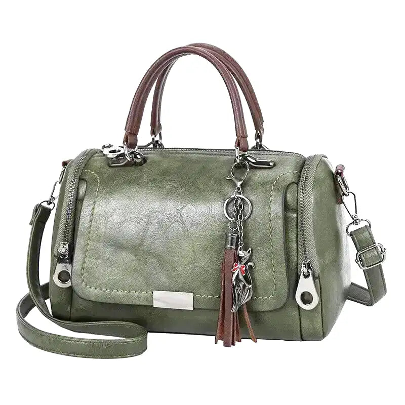 Norvielle Damen Handtasche Weiches Leder Reißverschluss