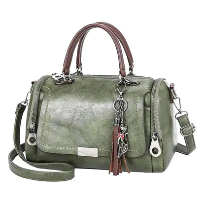 Norvielle Damen Handtasche Weiches Leder Reißverschluss