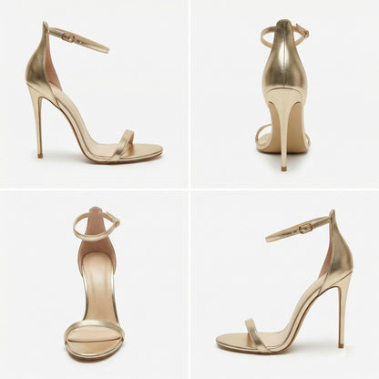 Norvielle Damen Stiletto Absatzsandalen Fischmundschnalle Hochhackig