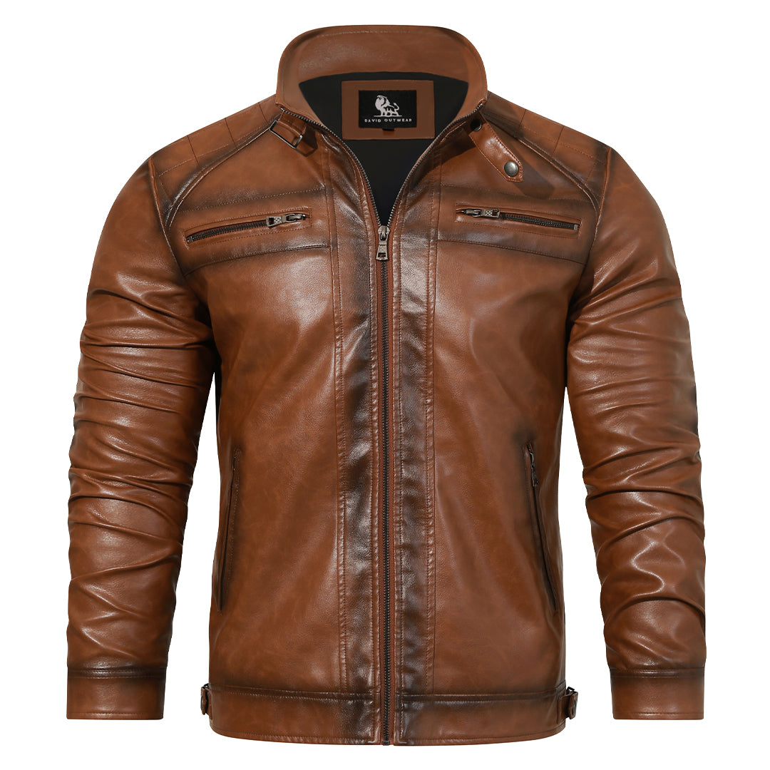 Herren Lederjacke Roadster Stil