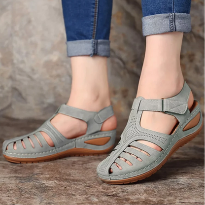 Damen Walking Sandalen Frühlings Cutout Leder