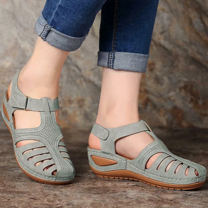 Damen Walking Sandalen Frühlings Cutout Leder