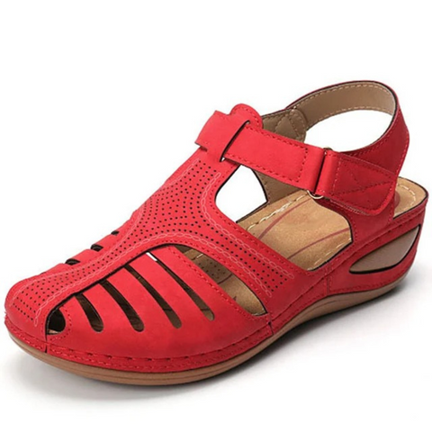 Damen Walking Sandalen Frühlings Cutout Leder