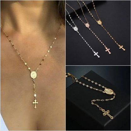 Elegante Damen Rosenkranz Kette