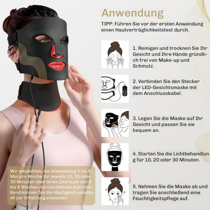 Rote LED Gesichtsmaske Hautlichttherapie