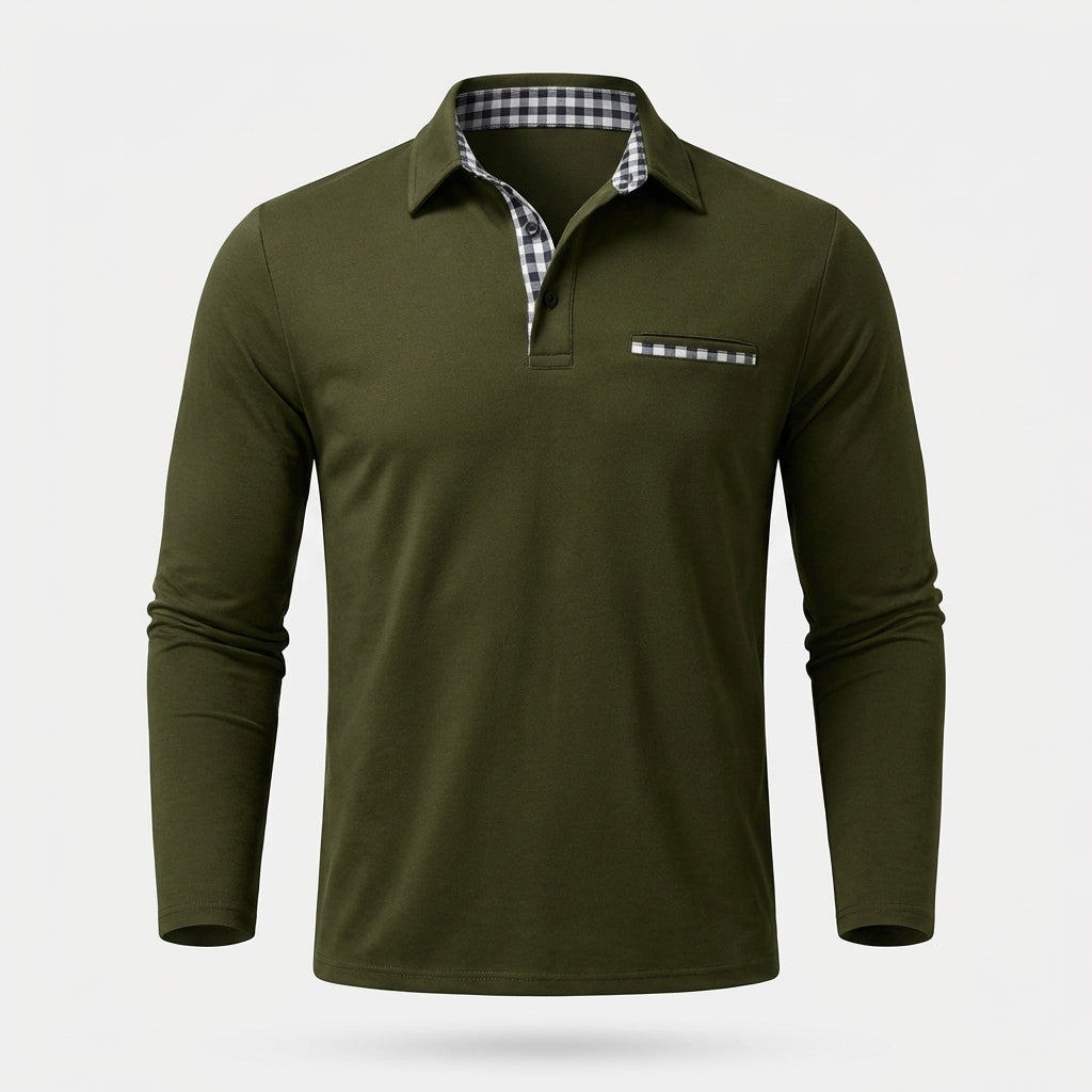 Rupert Herren Langarm-Poloshirt Lässig - Norvielle