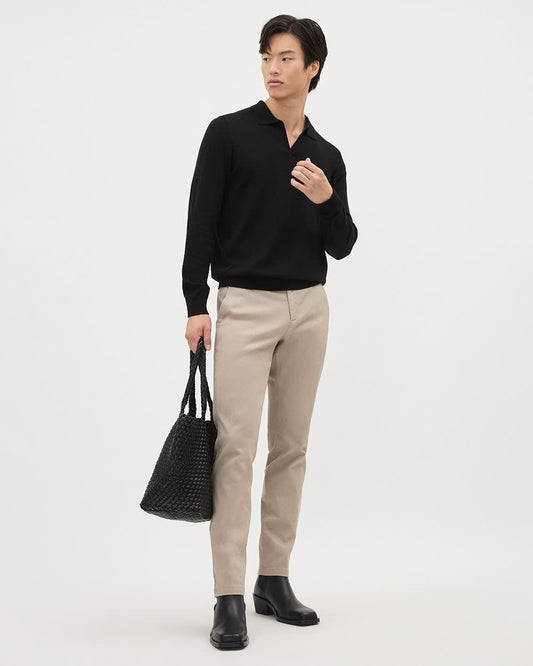 Norvielle Herren Polo Baumwolle Johnny Kragen Weiß - Norvielle