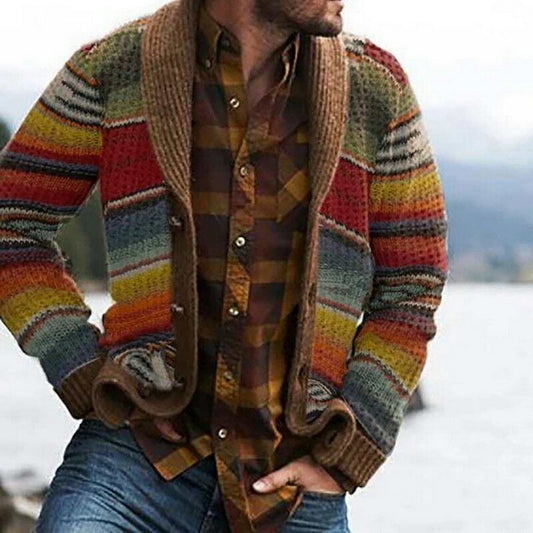Herren Strickjacke Karierter Vintage Look - Norvielle
