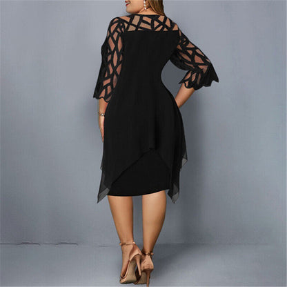 Damen Midi-Kleid Große Größen Schick