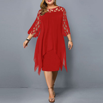 Damen Midi-Kleid Große Größen Schick
