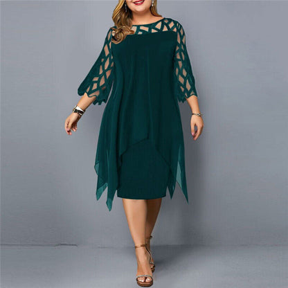 Damen Midi-Kleid Große Größen Schick