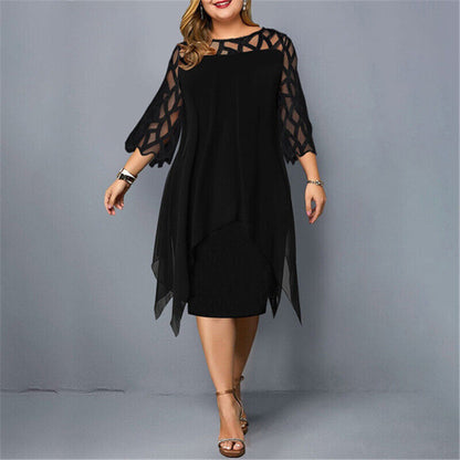 Damenkleid Ausgeschnittene Ärmel Feminin Geschnitten