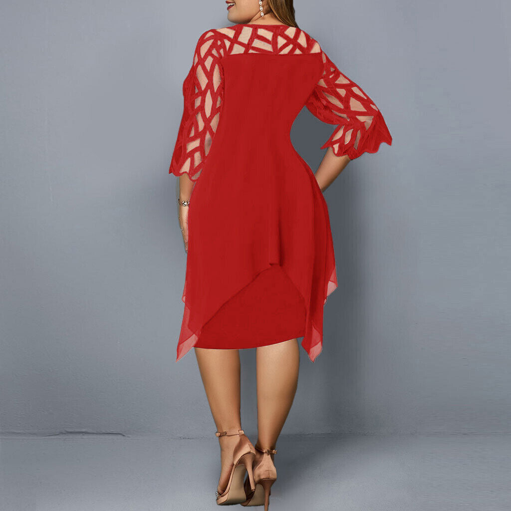 Damenkleid Ausgeschnittene Ärmel Feminin Geschnitten