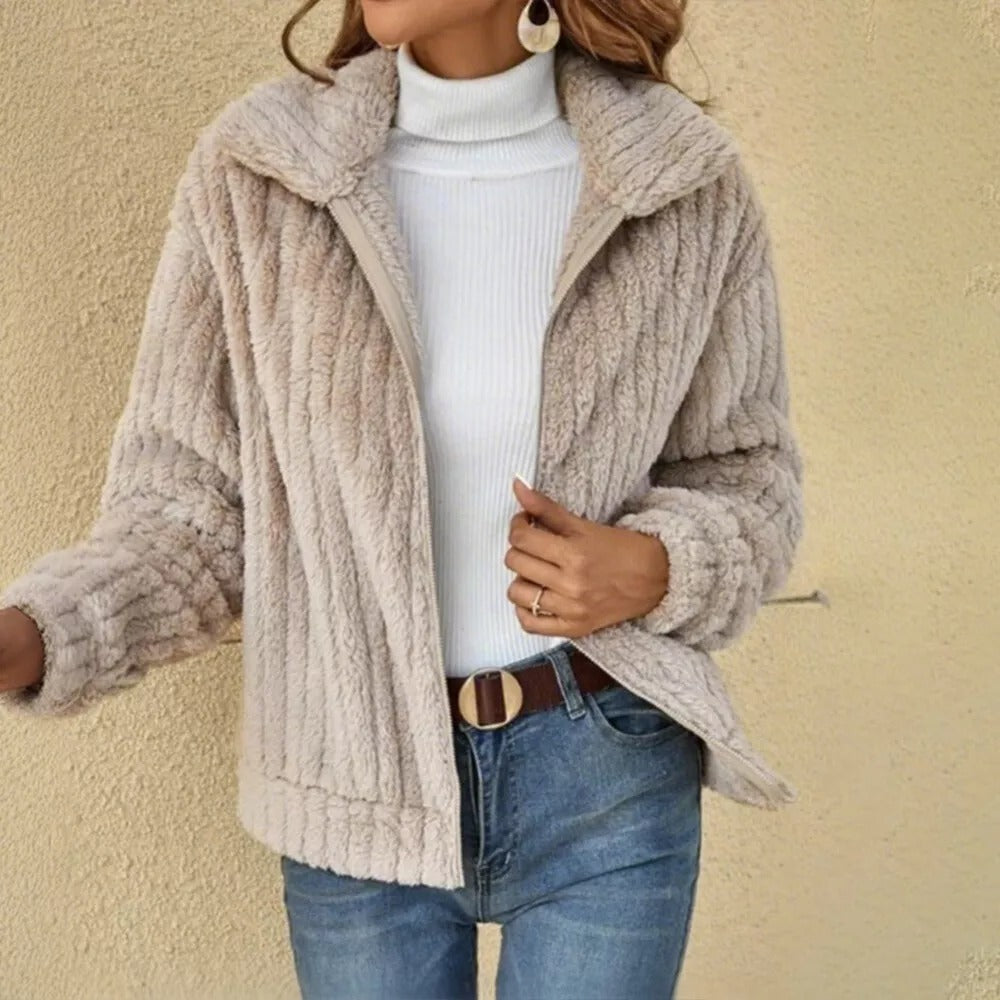 Damen Plüschpullover Weich Winter Schwarz - Norvielle