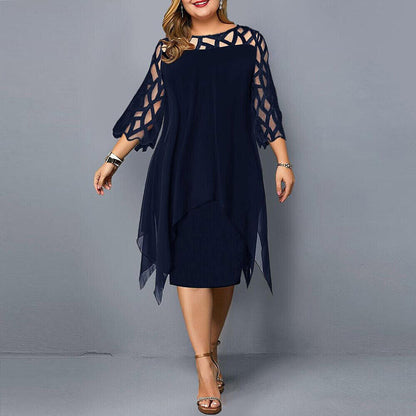 Damenkleid Ausgeschnittene Ärmel Feminin Geschnitten