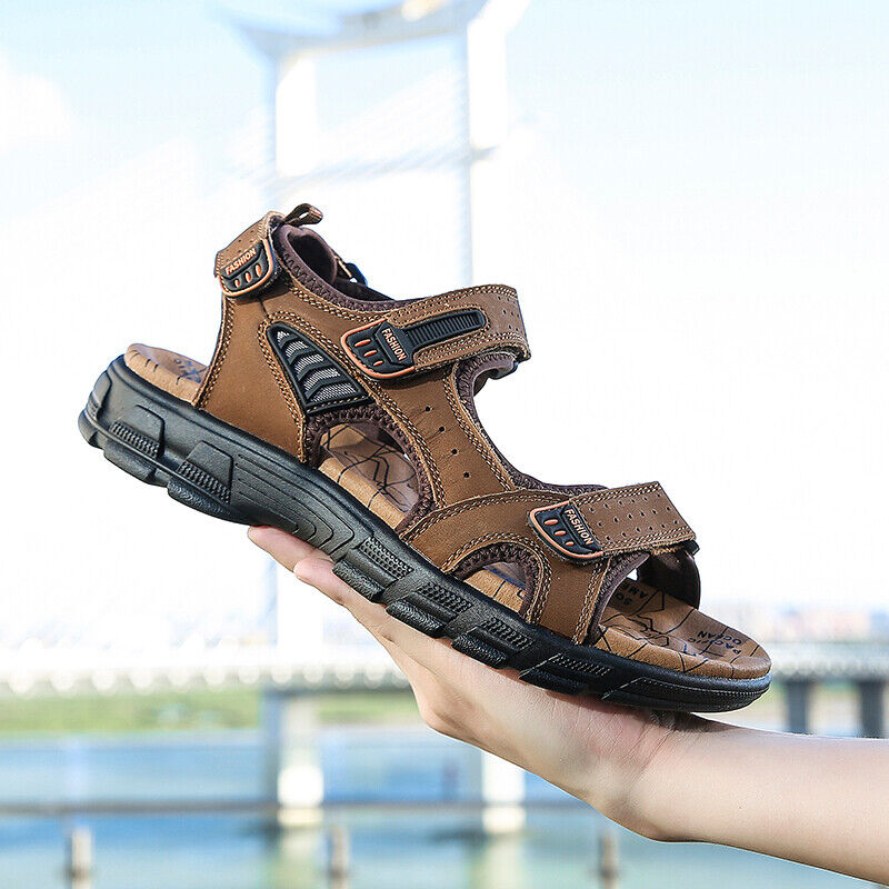 Damen Sandalen Bequem Klettverschluss