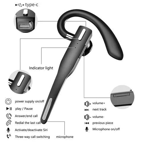 Trucker Bluetooth 5.1 Kopfhörer mit Doppel-Mikrofon und
