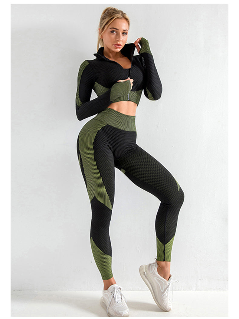 Norvica Damen Sportset 3-teilig Nahtlos High Waist Formend - Norvielle
