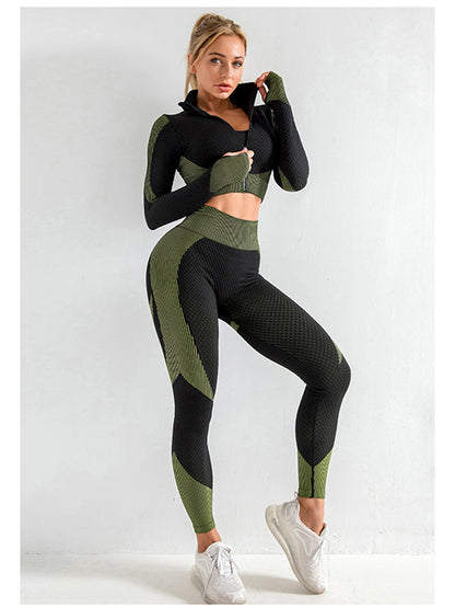 Norvica Damen Sportset 3-teilig Nahtlos High Waist Formend - Norvielle