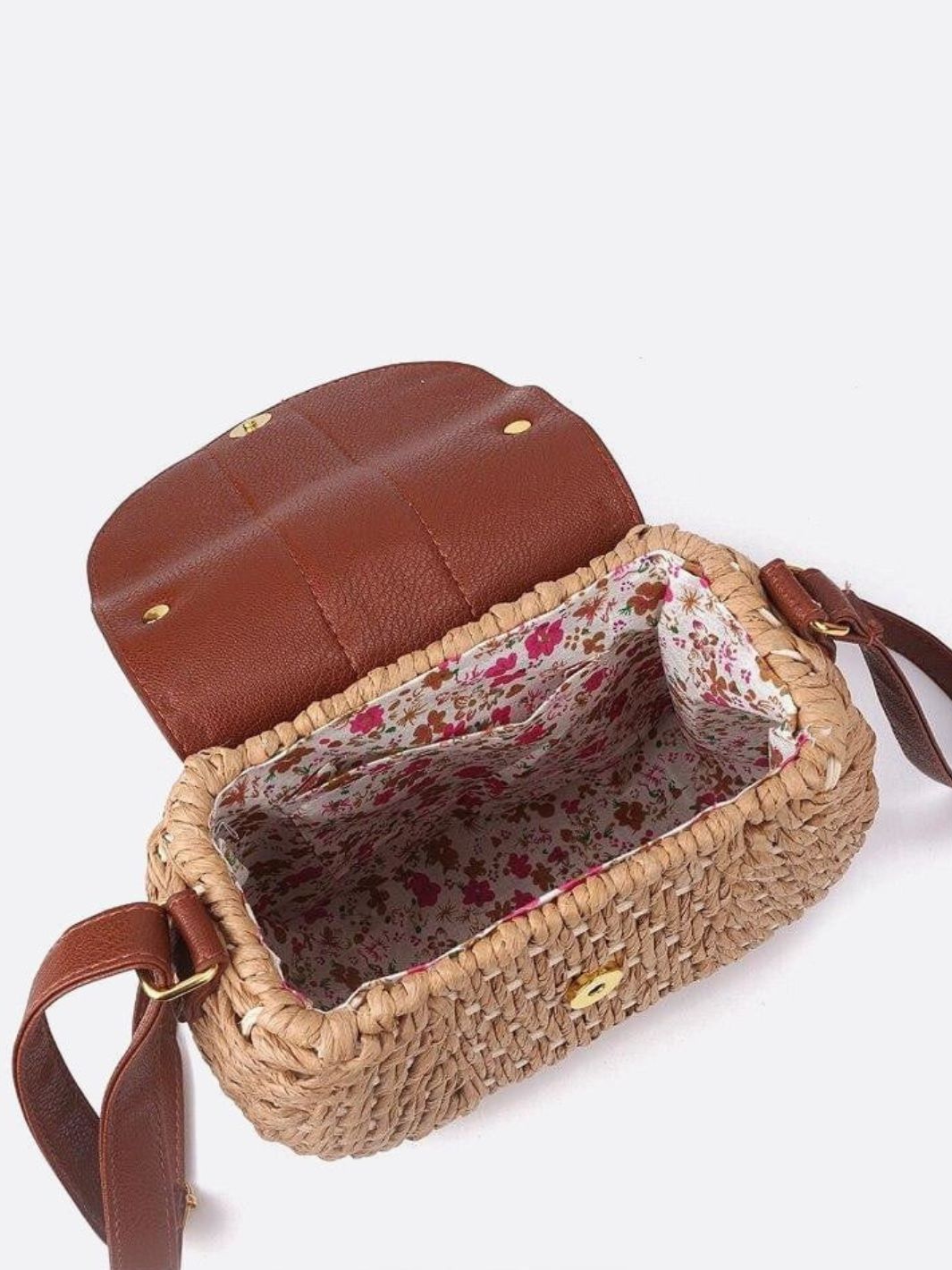 Kleine Strohseil Schultertasche Verstellbarer Riemen Quasten