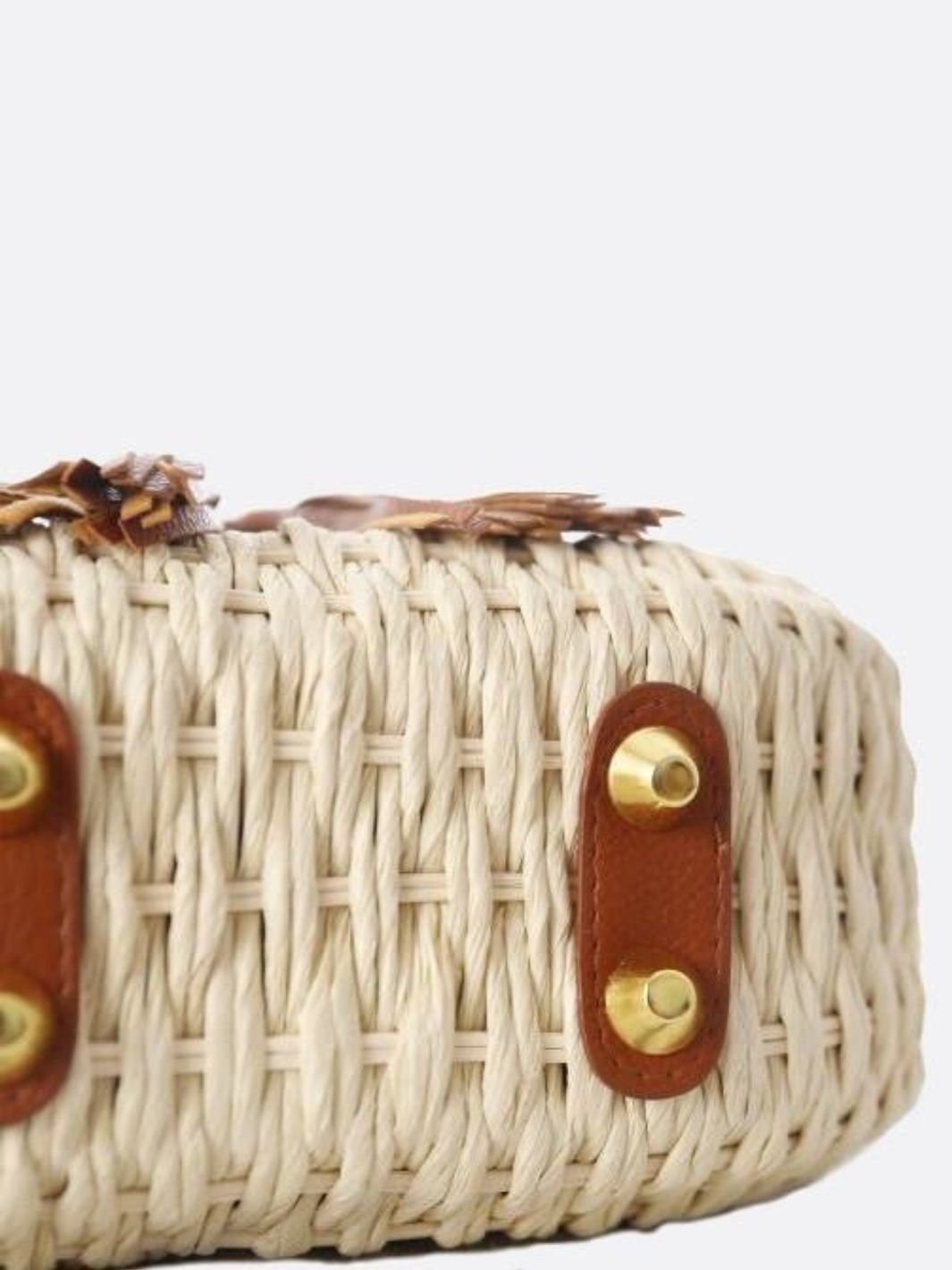 Kleine Strohseil Schultertasche Verstellbarer Riemen Quasten