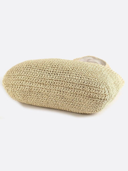Siena Damen Stroh Tasche Reißverschluss Beige