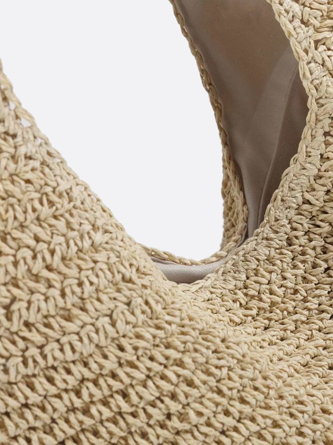 Siena Damen Stroh Tasche Reißverschluss Beige