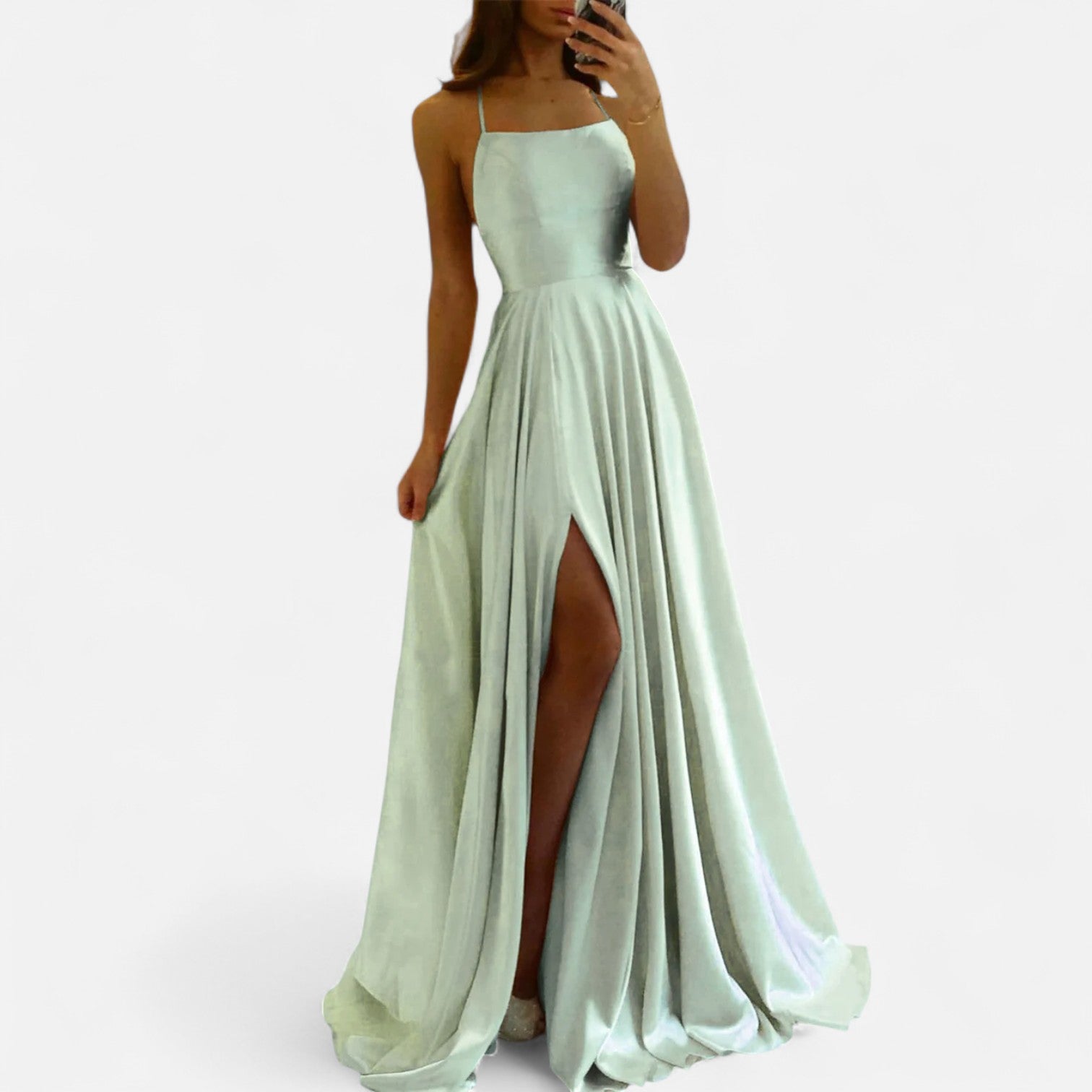 Damen Hochzeitsgast Maxikleid Mit Schlitz - Norvielle
