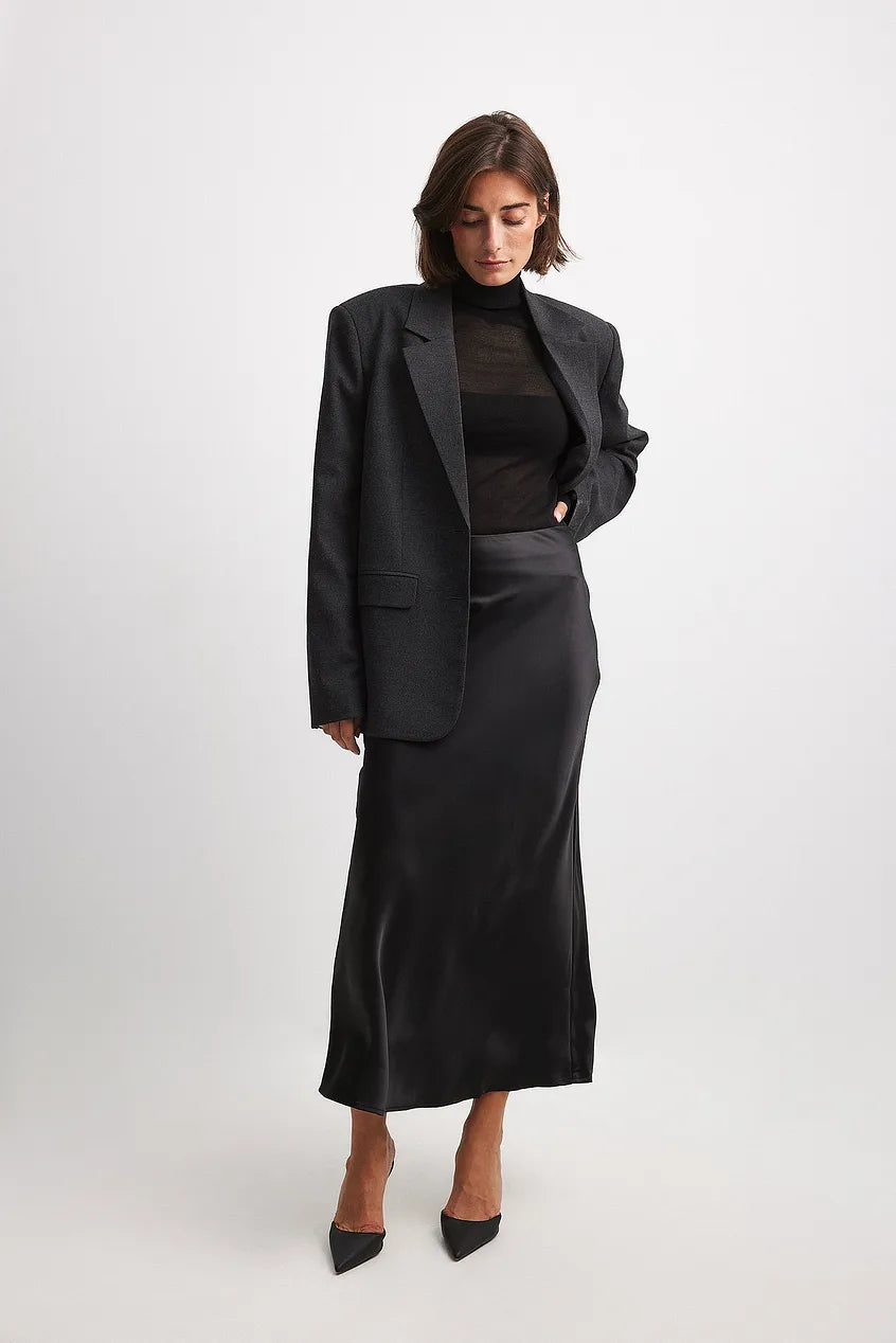 Damen A-Linie Rock Maxi-Länge