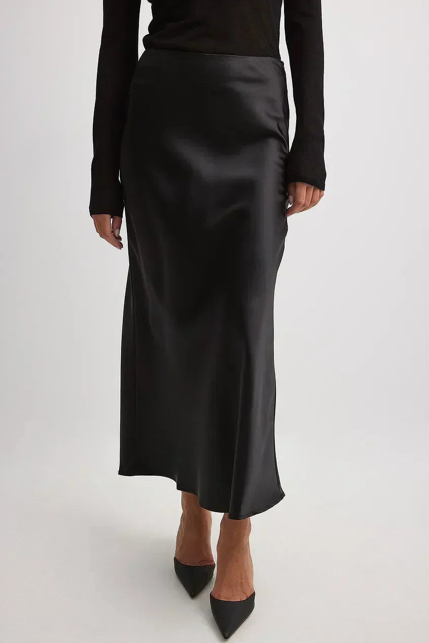 Damen A-Linie Rock Maxi-Länge