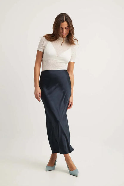 Damen A-Linie Rock Maxi-Länge