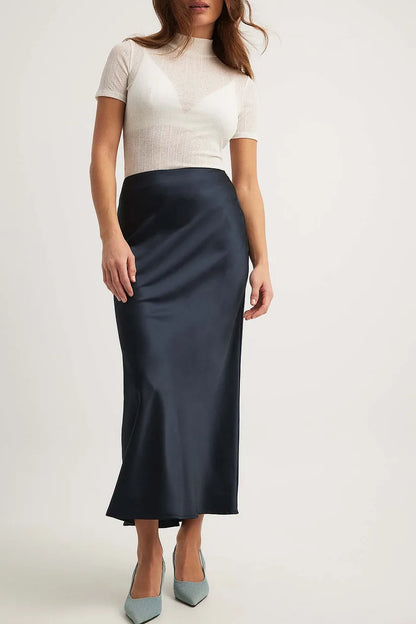 Damen A-Linie Rock Maxi-Länge