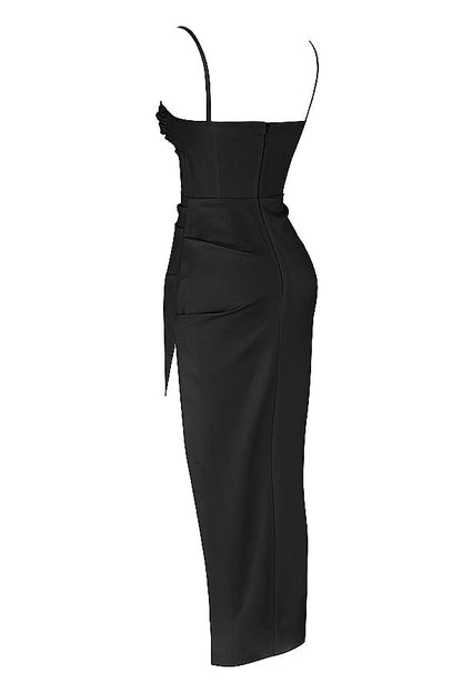 Norvielle Damen Midikleid Plissiertes Korsett