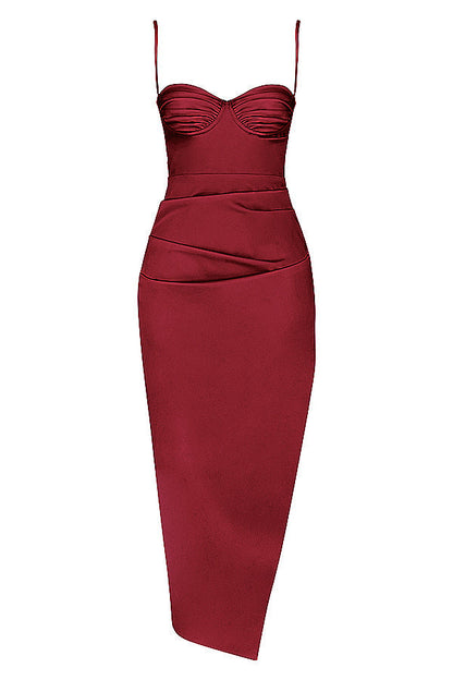 Norvielle Damen Midikleid Plissiertes Korsett